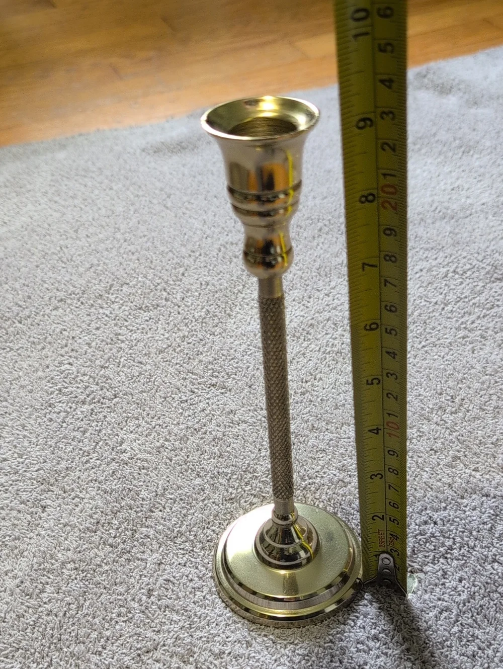 Gold Finish Taper Candlestick Holders - Set of 3